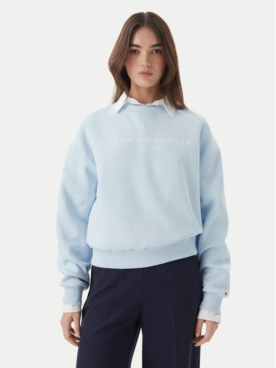 Tommy Hilfiger Bluza WW0WW47831 Niebieski jasny Regular Fit