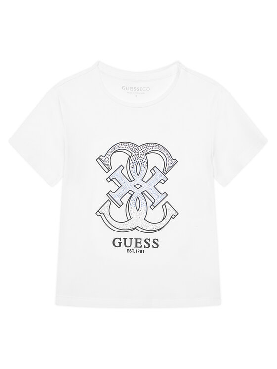 Guess T-Shirt J6RI28 K6YW4 Biały Regular Fit