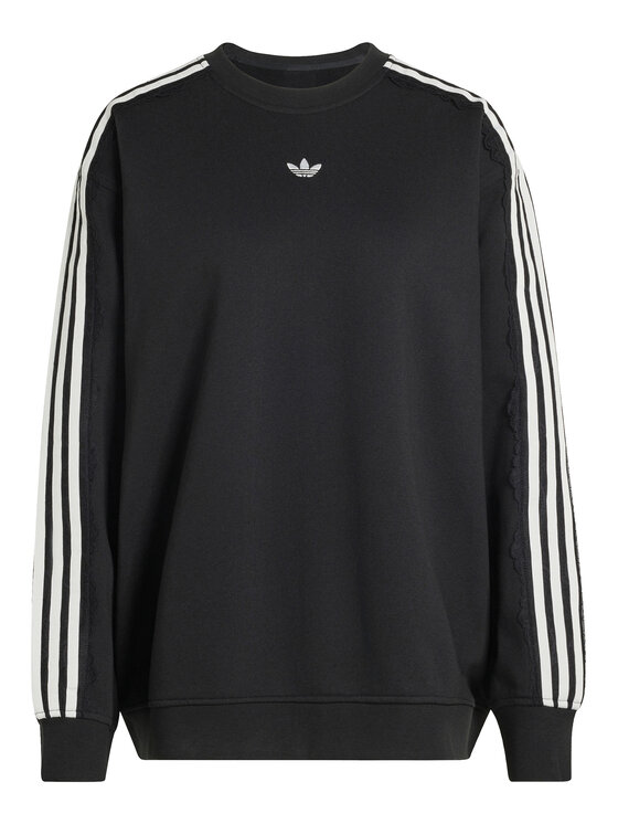 adidas Bluza Lace 3 Stripes Crew LG4251 Czarny Regular Fit