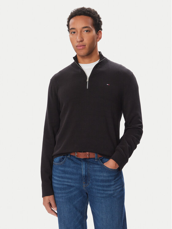 Tommy Jeans Sweter DM0DM21654 Czarny Slim Fit
