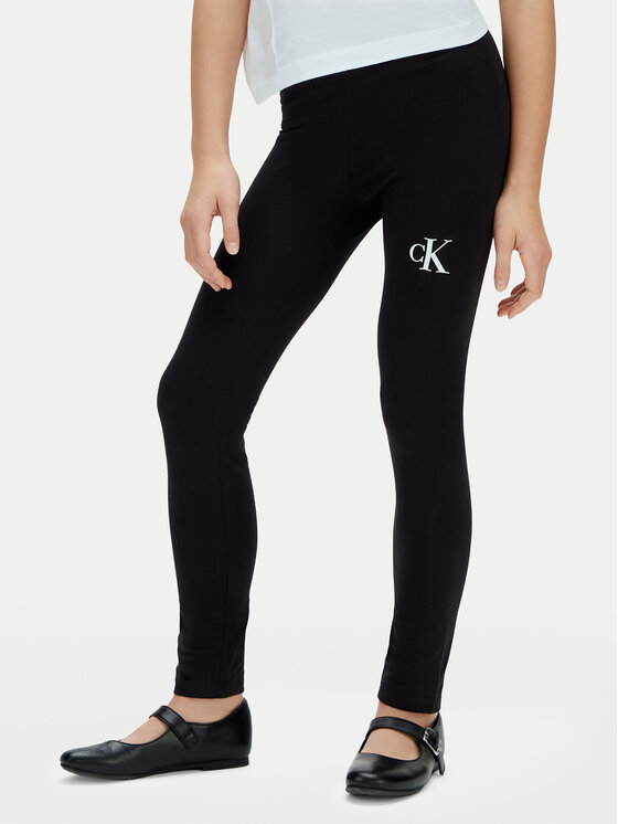 Calvin Klein Jeans Legginsy LVCKSJC26G Czarny Slim Fit