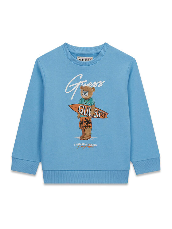 Guess Bluza N6GQ04 KA6R4 Niebieski Regular Fit