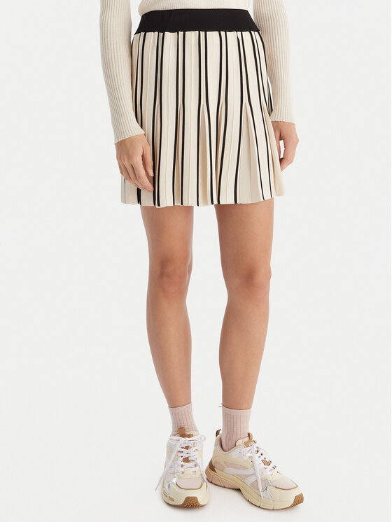 Guess Spódnica plisowana V5GD00 Z3D60 Écru Regular Fit