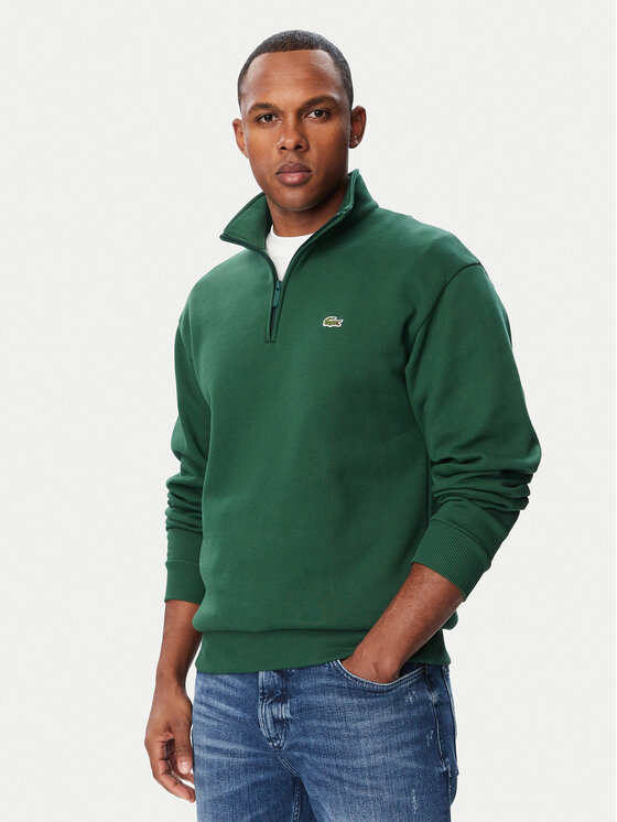Lacoste Bluza SH8866 Zielony ciemny Regular Fit