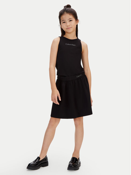 Calvin Klein Spódnica Punto Milano LVCKSJC20G Czarny Regular Fit