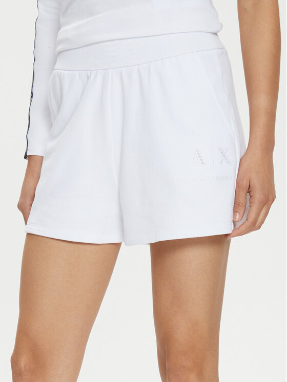 Armani Exchange Szorty sportowe 3DYS71 YJFDZ 1000 Biały Regular Fit