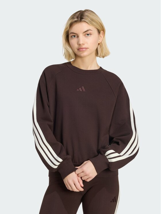 adidas Bluza Adidas Kit 3-Stripes KW7702 Brązowy Loose Fit