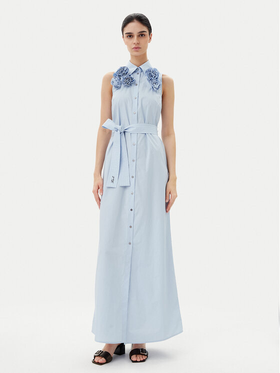 KARL LAGERFELD Sukienka letnia A2W13004 Błękitny Regular Fit