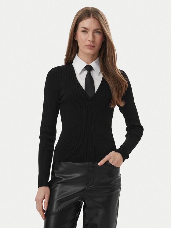 Morgan Sweter 252-MCRAVAT Czarny Slim Fit