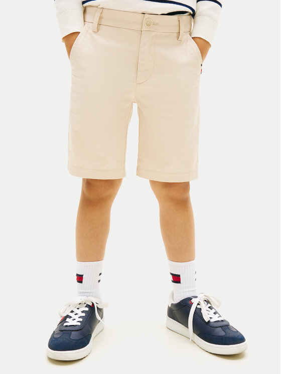 Tommy Hilfiger Szorty materiałowe 1987 Essential KB0KB09641 Beżowy Regular Fit