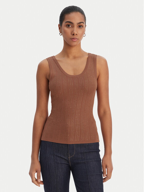 Fracomina Top FR26ST4005K524R9 Brązowy Slim Fit