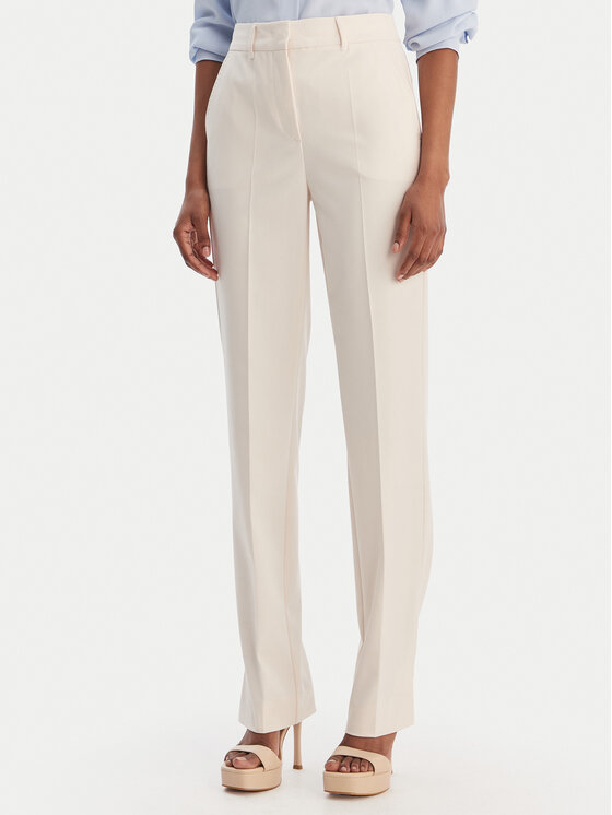 Marella Spodnie materiałowe Pagina 2613131081 Kremowy Slim Fit