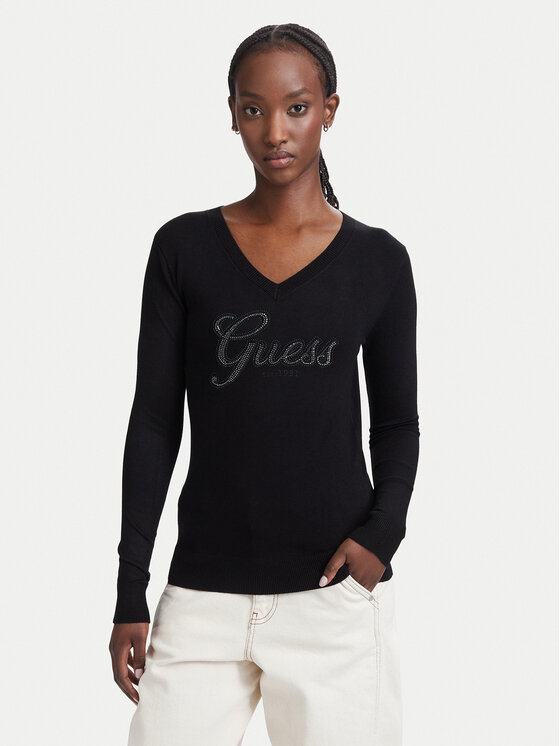 Guess Sweter W6YR29 Z0977 Czarny Regular Fit