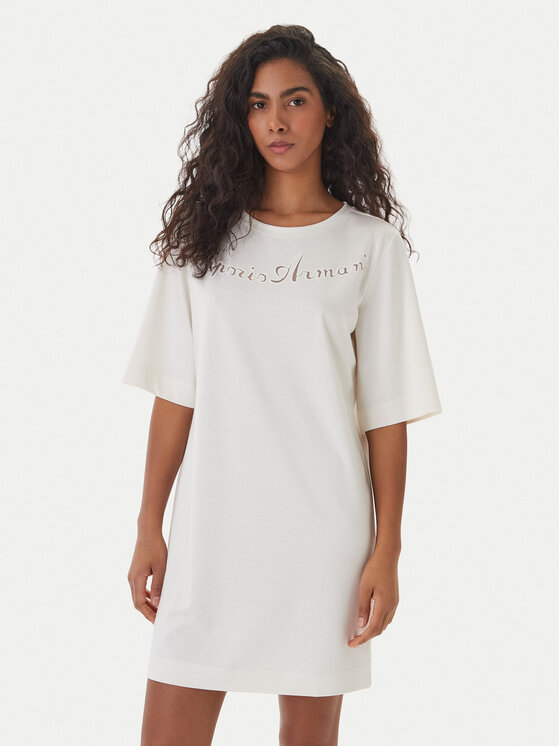 Emporio Armani Sukienka codzienna EW000618 AF20243 U1131 Biały Regular Fit