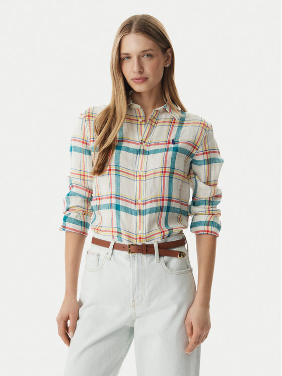 Polo Ralph Lauren Koszula 211970733501 Kremowy Classic Fit