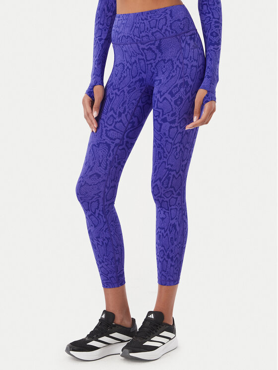 adidas Legginsy Optime Primelift Snake KQ8312 Fioletowy