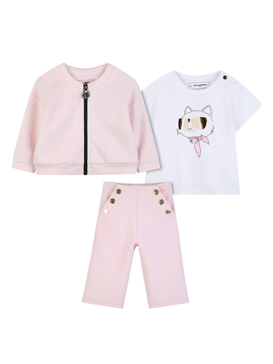 Karl Lagerfeld Kids Komplet dresowy Z31056 M Różowy Regular Fit
