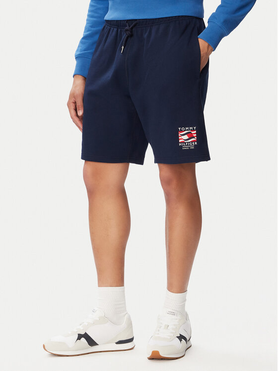 Tommy Hilfiger Szorty sportowe Rwb MW0MW43384 Granatowy Regular Fit