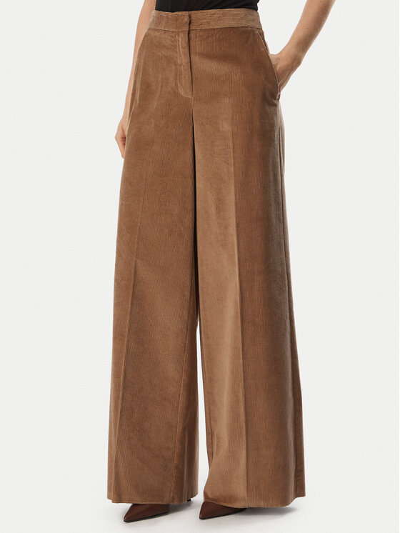 Marella Spodnie materiałowe Etre 2623136062 Brązowy jasny Wide Leg