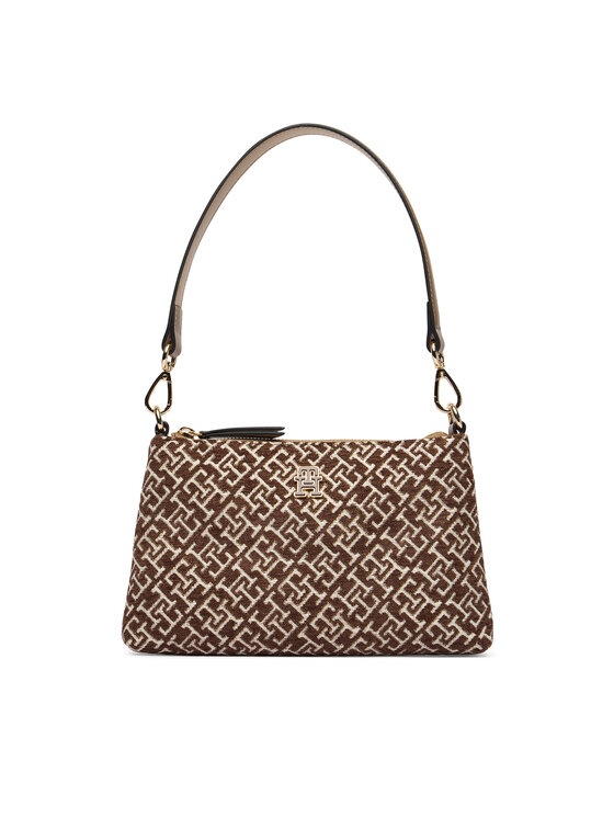 Tommy Hilfiger Torebka Th Jacquard Mini Shoulder Bag AW0AW19006 Brązowy