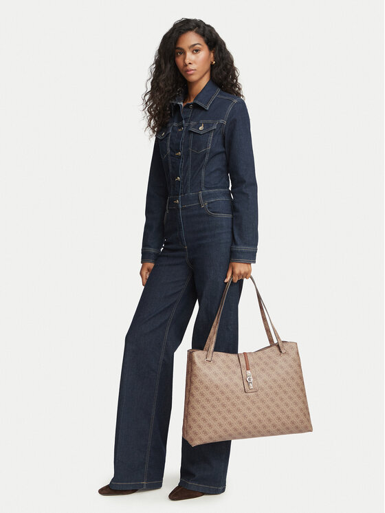 Guess Torebka Yvonne Logo Travel TWLB23 78024 Brązowy