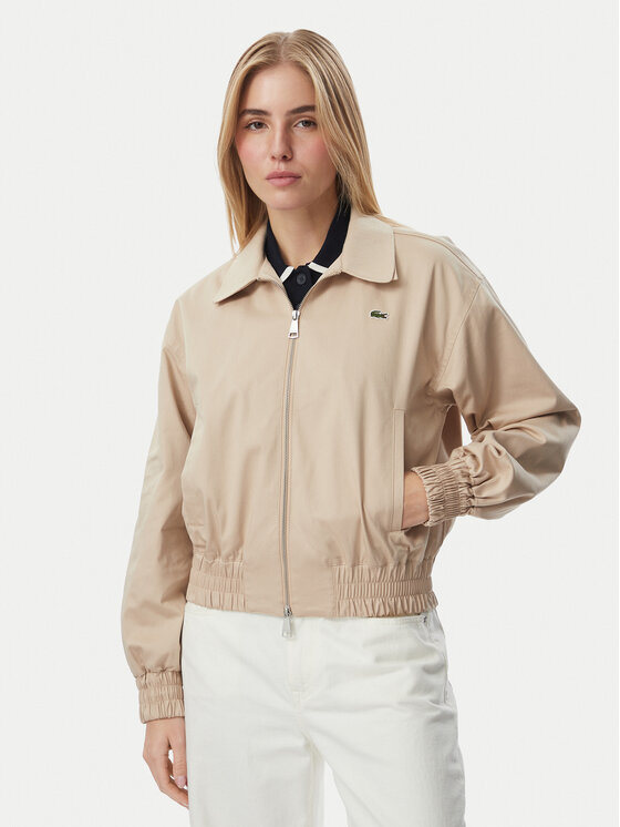 Lacoste Kurtka przejściowa BF5305 Beżowy Relaxed Fit