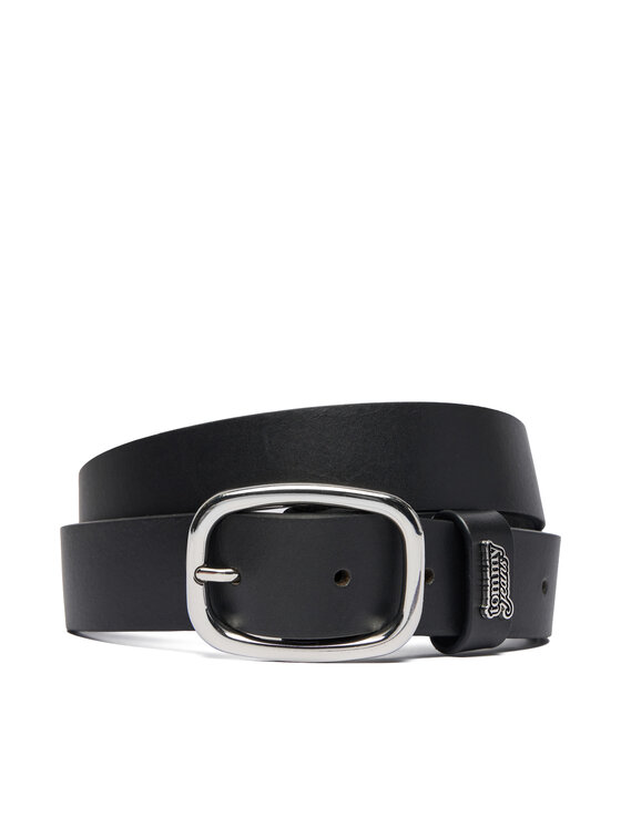Tommy Jeans Pasek Tjw Oval 3.0 Buckle AW0AW18812 Czarny