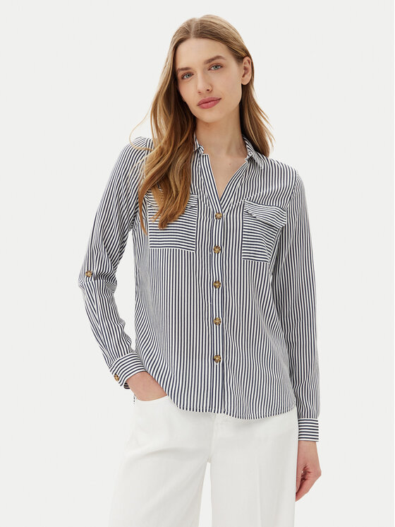 Vero Moda Koszula Bumpy 10275283 Granatowy Regular Fit