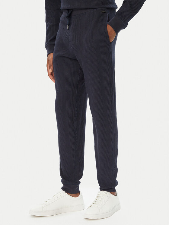 BOSS Spodnie dresowe Structure 50540577 Granatowy Regular Fit