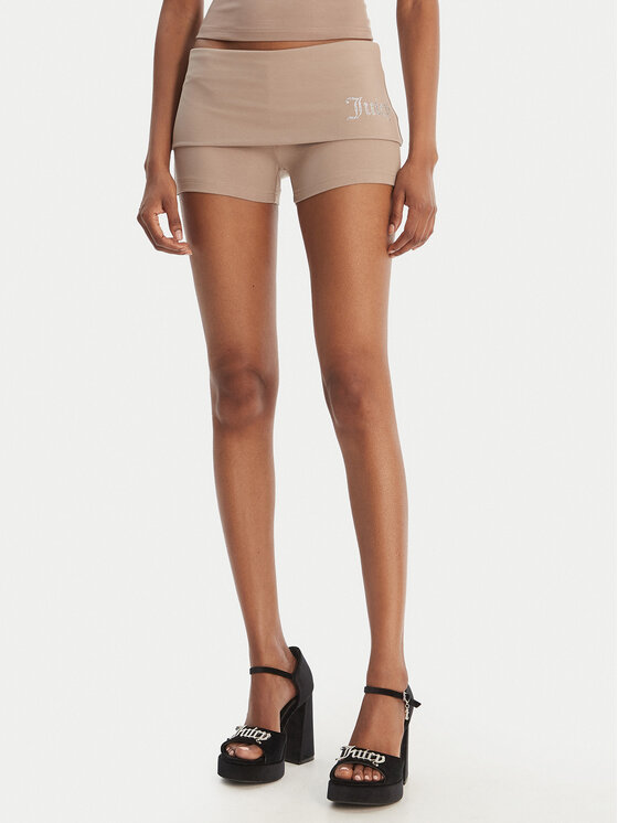 Juicy Couture Szorty sportowe Roll Down JCWHS126307 Beżowy Slim Fit
