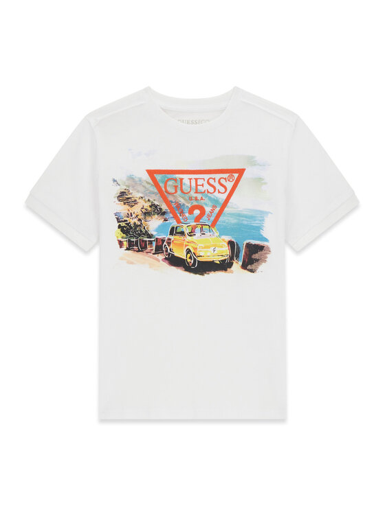 Guess T-Shirt L6GI08 K8HM4 Biały Regular Fit