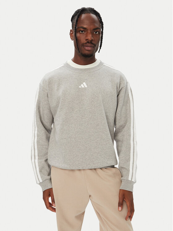 adidas Bluza Essentials 3-Stripes Fleece KY4158 Szary Regular Fit