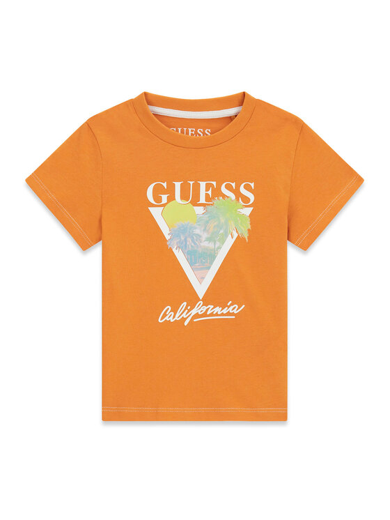 Guess T-Shirt N6GI10 K8HM4 Pomarańczowy Regular Fit