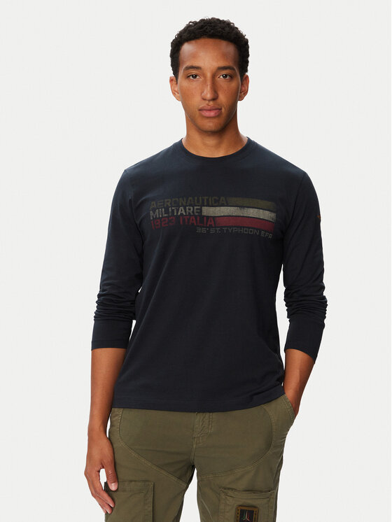 Aeronautica Militare Longsleeve 262TS2571UJ00641 Granatowy Regular Fit
