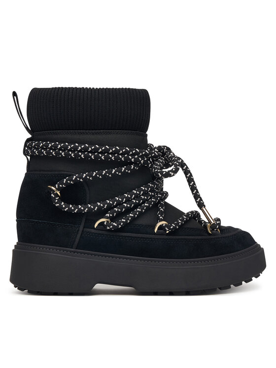 Tommy Hilfiger Śniegowce Lace-Up Water Resist Snow Boot FW0FW09546 Czarny