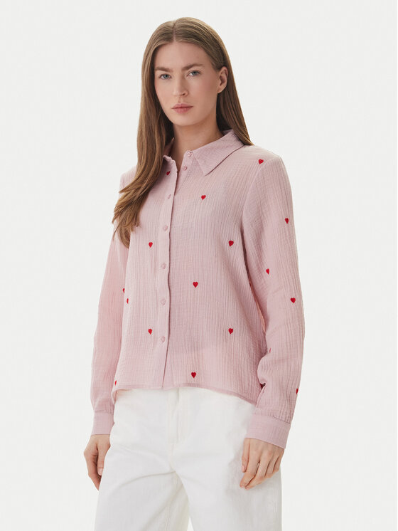 ONLY Koszula Heart 15332482 Różowy Regular Fit