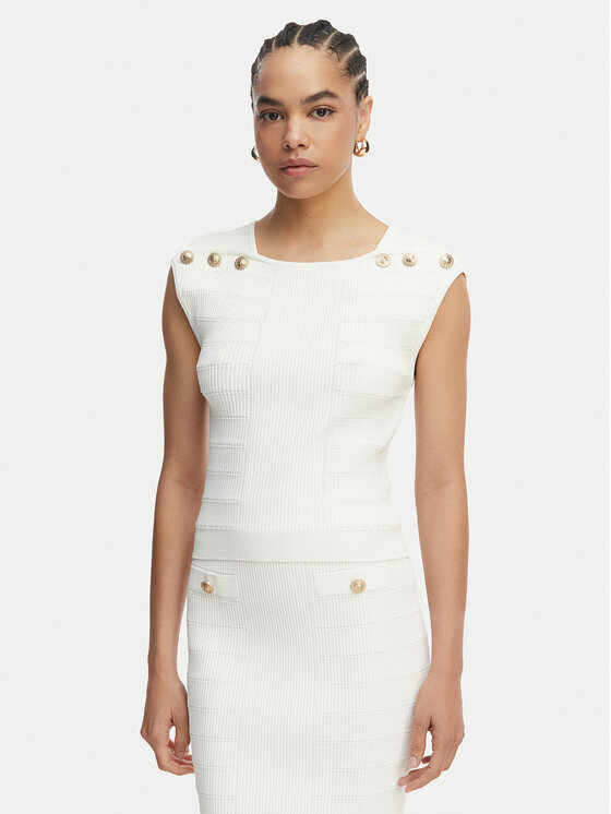 Guess Bluzka W5YR12 Z0130 Biały Regular Fit