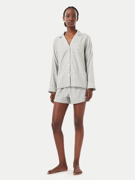 LAUREN RALPH LAUREN Piżama ILN12537 Szary Regular Fit