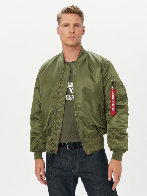 Alpha Industries Kurtka bomber Ma-1 100101 Zielony Regular Fit