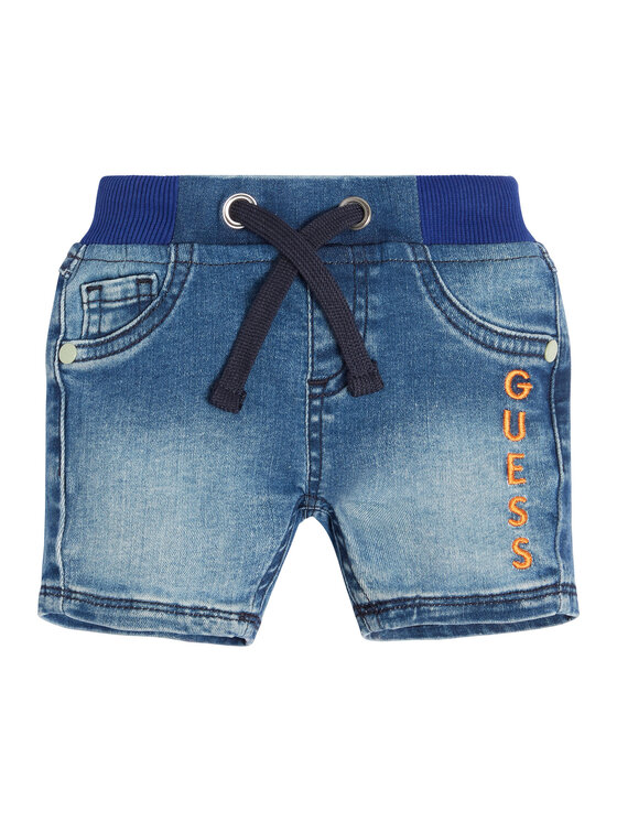 Guess Szorty jeansowe N3GD10 D4CA0 Niebieski Regular Fit