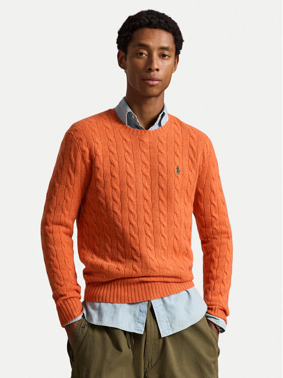 Polo Ralph Lauren Sweter 710876762500 Pomarańczowy Regular Fit