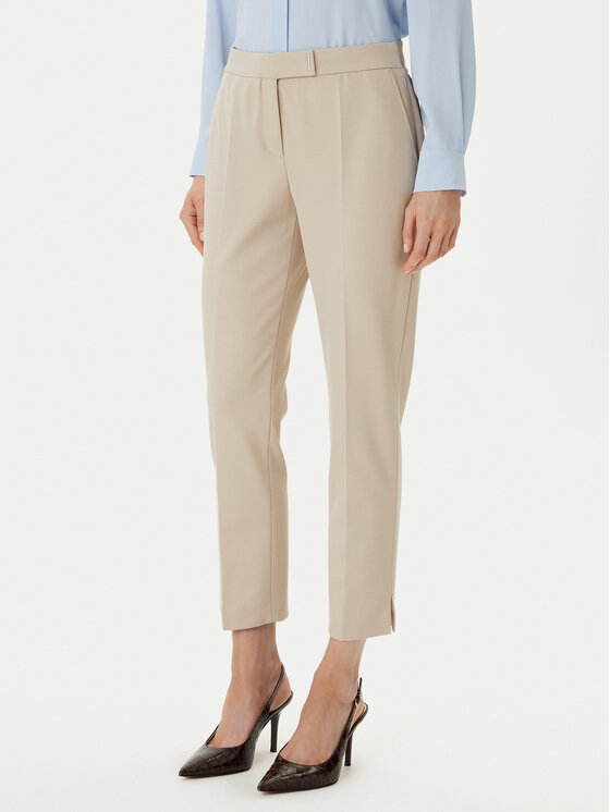 BOSS Spodnie materiałowe Tapria 50556341 Beżowy Slim Fit