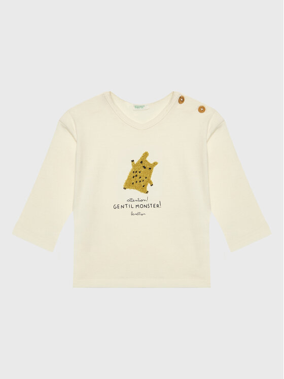 United Colors Of Benetton Bluzka 3ATNA101R Beżowy Regular Fit