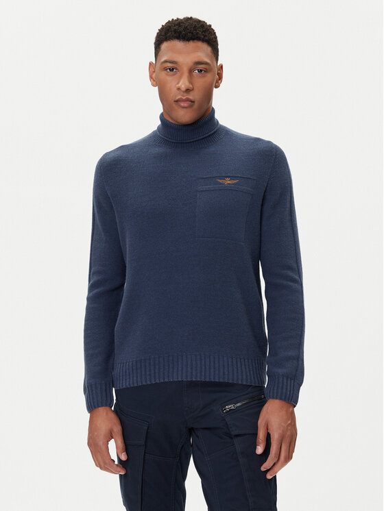 Aeronautica Militare Golf 252MA1587UL00904 Granatowy Regular Fit