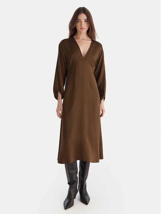 ViCOLO Sukienka koktajlowa TF0250 Brązowy Regular Fit