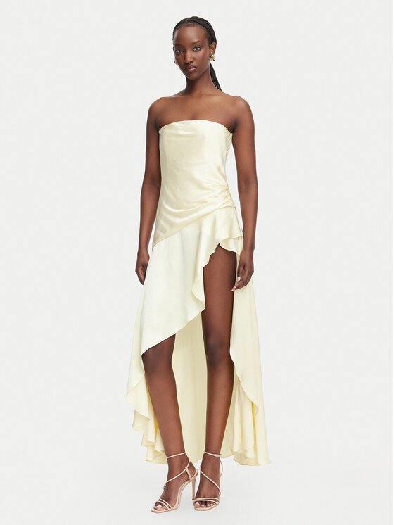 Bardot Sukienka koktajlowa Lorenza 59266DB Żółty jasny Slim Fit
