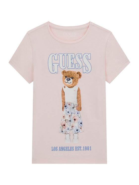Guess T-Shirt J6RI10 K6YW4 Różowy Regular Fit