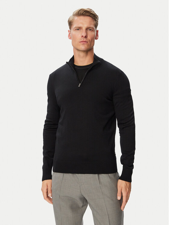 BOSS Sweter H-Ebenji 50565499 Czarny Regular Fit