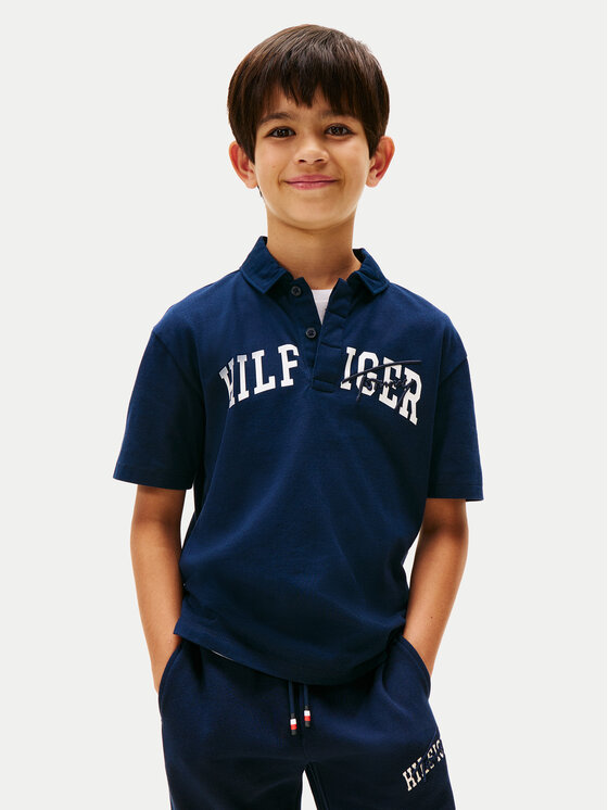 Tommy Hilfiger Spodnie dresowe Mixed Graphic KB0KB09695 Granatowy Regular Fit