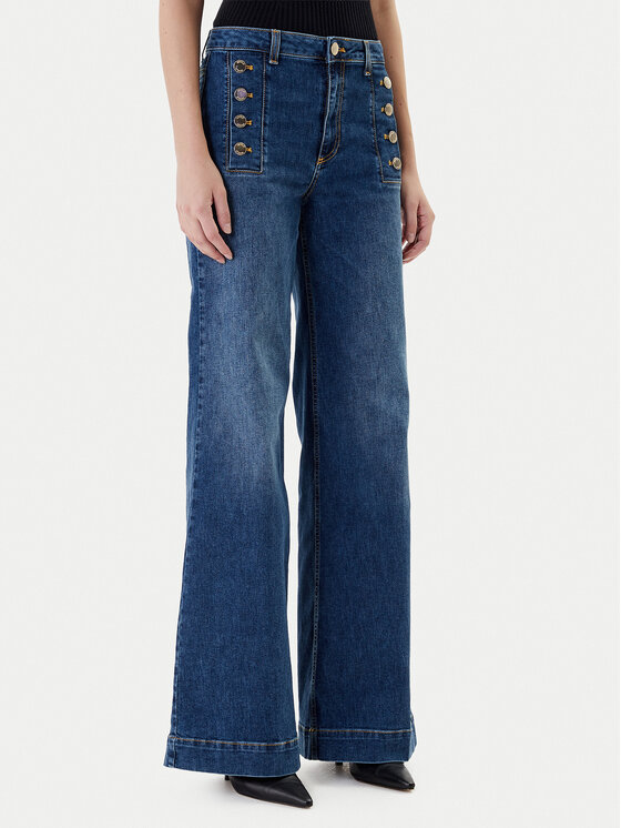 ViCOLO Jeansy DF5076 Niebieski Wide Leg